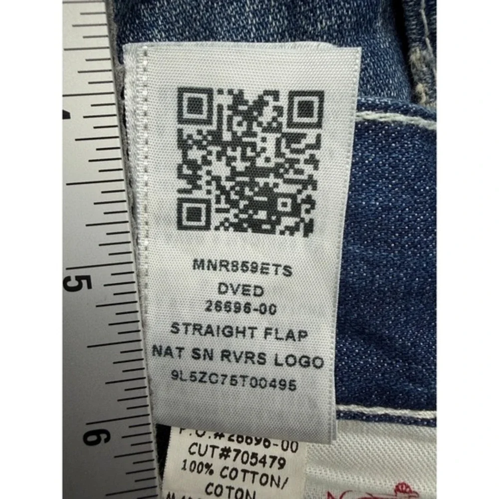 True Religion‎ Mens Straight Leg Jeans Medium Wash Red Rope Stitch Size 40